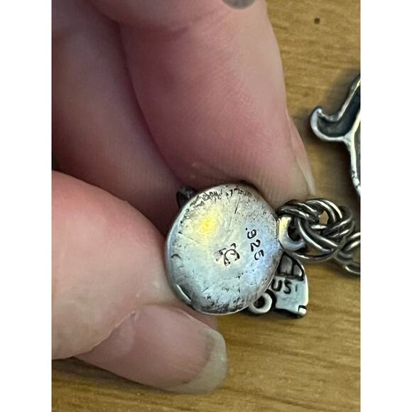 Vintage Sterling Bracelet with 12 Charms 925 Travel Souvenir 26.47 gr - Picture 10 of 11